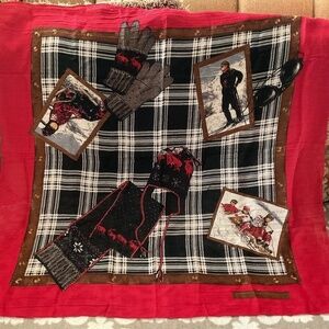 RALPH LAUREN WOOL WINTER SCENE SCARF
